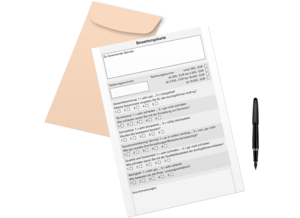 Bewertungskarte mit Stift - Mock